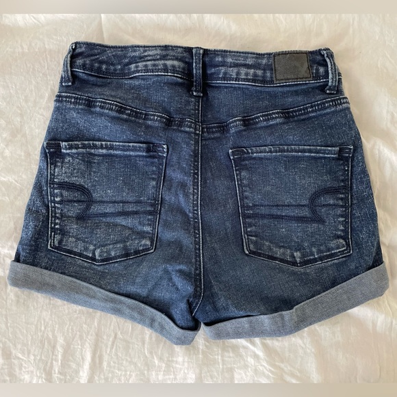 American Eagle Super Stretch Button Fly Denim Shorts Size 2 Vintage Y2K Preppy - Picture 2 of 6